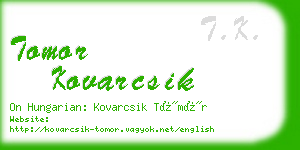 tomor kovarcsik business card